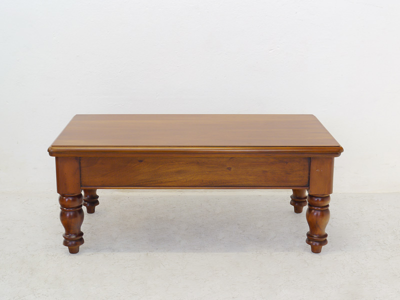 Couchtisch Wohnzimmertisch Tisch Antik Stil Massivholz Nussbaum-Farbton 846 