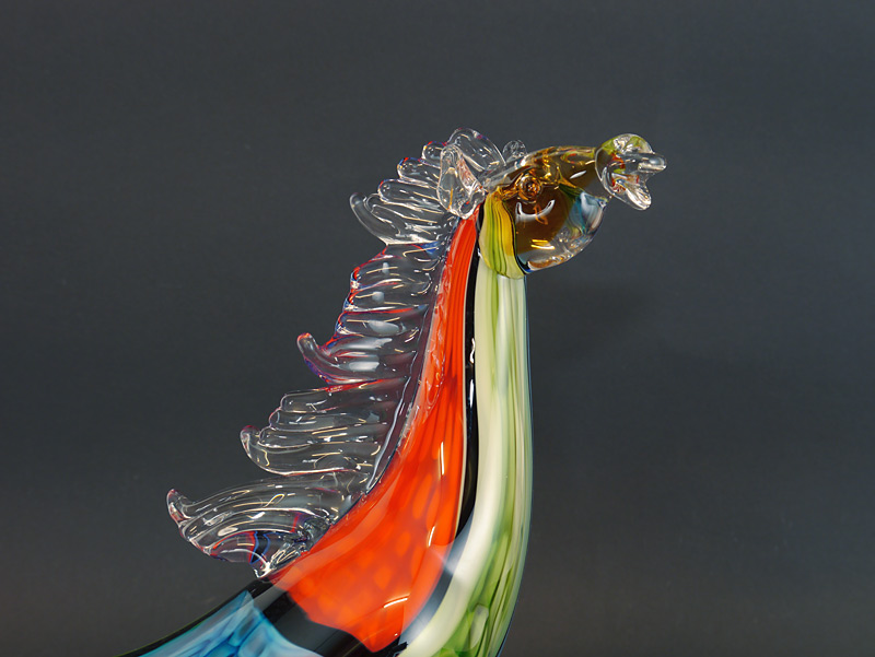 9353 32 cm Pferdefigur Glasfigur Tierfigur Dekoration abstrakte Glaskunst L 