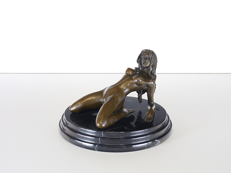 Bronzefigur Frau Skulptur Nude Erotik Akt Bronze Figur Statue Höhe 24,5cm 