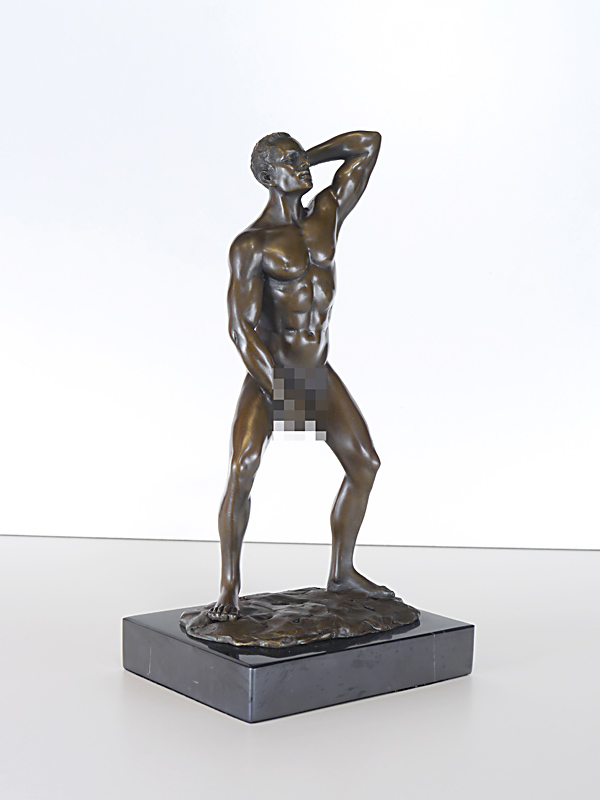 Männerakt Bronze Figur