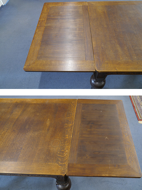 Draufsicht auf die Tischfläche und Ansteckplatten
